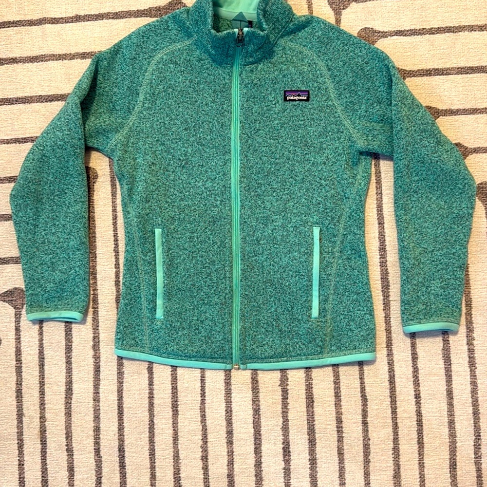 EUC Patagonia Teal Fleece Jacket Boys/Girls Size M
